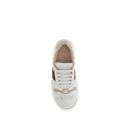 Sneakers Gucci albi din piele