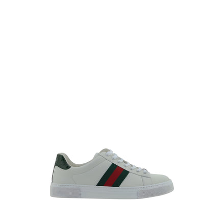 Gucci White Calf Leather Low Top Sneakers