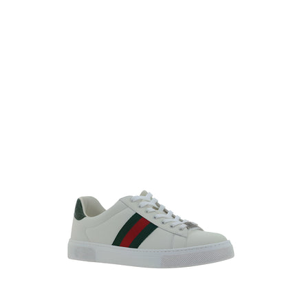 Gucci White Calf Leather Low Top Sneakers