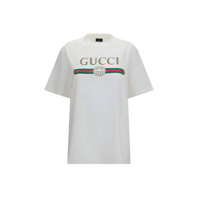 Tricou Gucci alb din bumbac