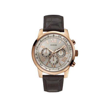 Ceas sport Guess maro cu curea din piele