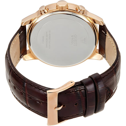 Ceas sport Guess maro cu curea din piele