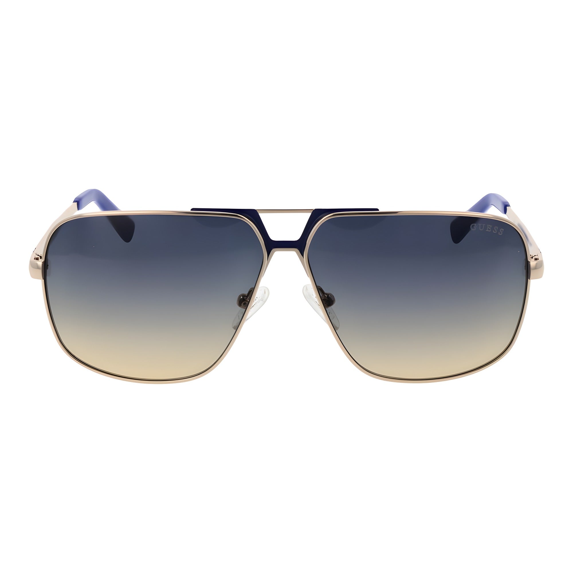 Ochelari de soare Guess tip aviator, metalici argintii