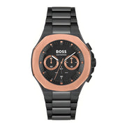 Ceas Hugo Boss negru din oțel inoxidabil cu brățară