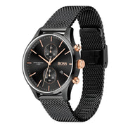 Ceas Hugo Boss negru din oțel inoxidabil