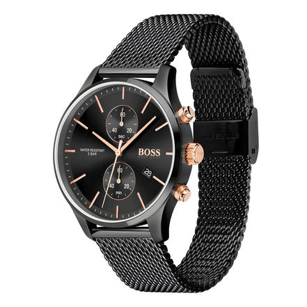 Ceas Hugo Boss negru din oțel inoxidabil