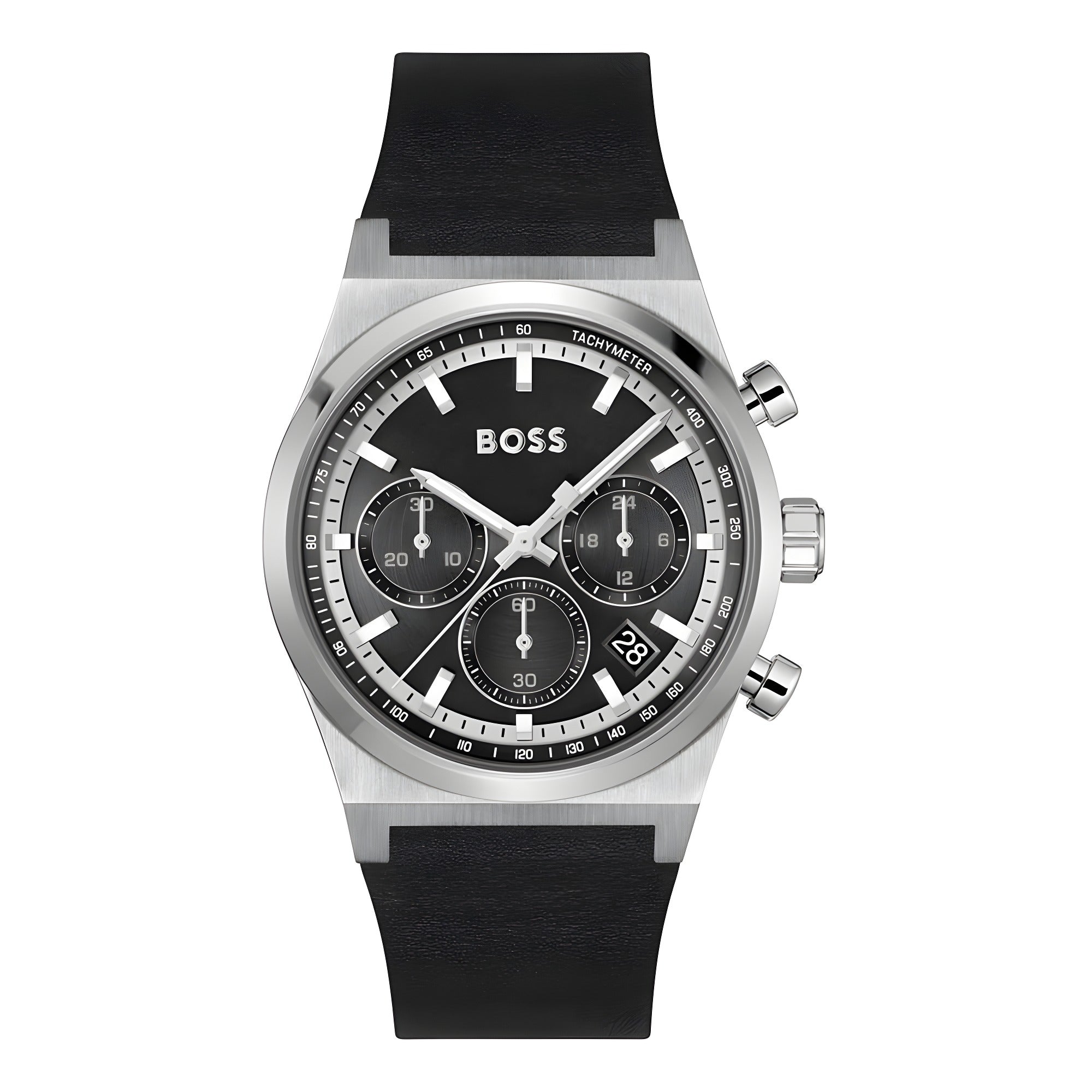 Ceas Hugo Boss gri din piele
