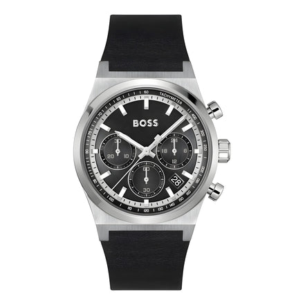 Ceas Hugo Boss gri din piele