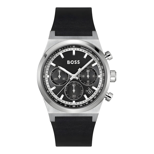 Ceas Hugo Boss gri din piele