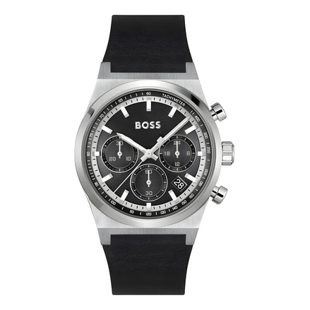 Ceas Hugo Boss gri din piele