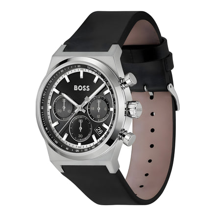 Ceas Hugo Boss gri din piele