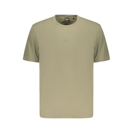 Tricou Hugo Boss verde din bumbac cu logo aplicat