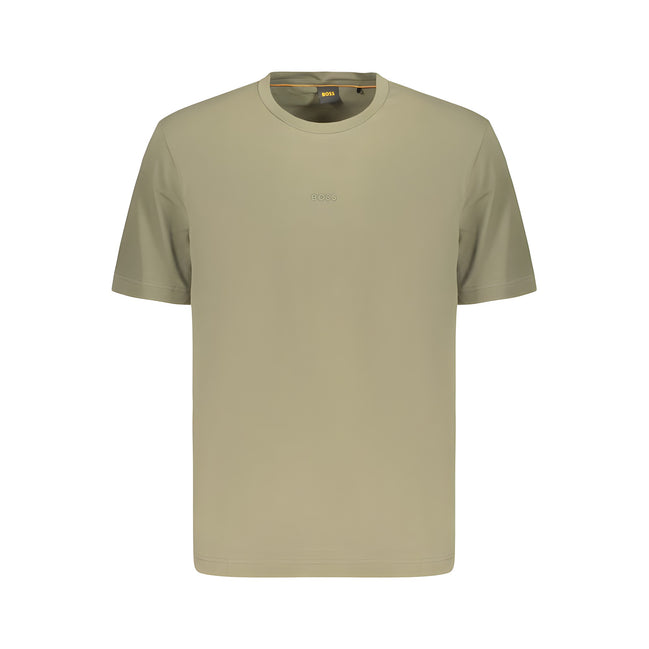 Tricou Hugo Boss verde din bumbac cu logo aplicat