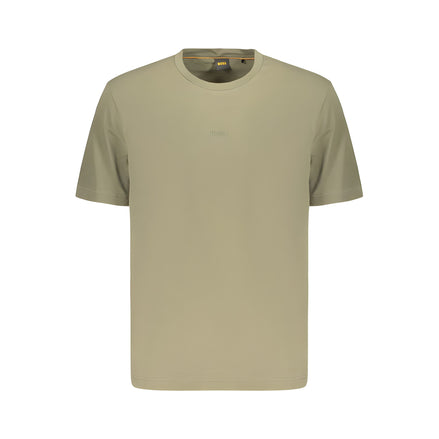 Tricou Hugo Boss verde din bumbac cu logo aplicat