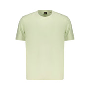 Tricou Hugo Boss verde din bumbac stretch