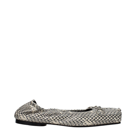 Jacquemus Beige Leather Ballet Flats