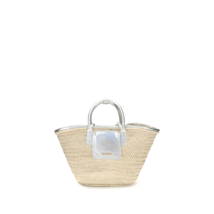 Geantă de mână Jacquemus din rafie bej