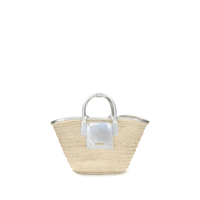Geantă de mână Jacquemus din rafie bej