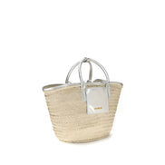 Geantă de mână Jacquemus din rafie bej