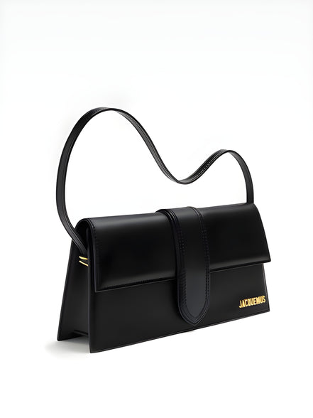 Jacquemus Black  leather Le Bambino Long bag