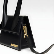 Jacquemus Black  leather Le Chiquito moyen bag