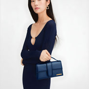 Jacquemus Dark Navy Leather Le Grand Bambino Handbag