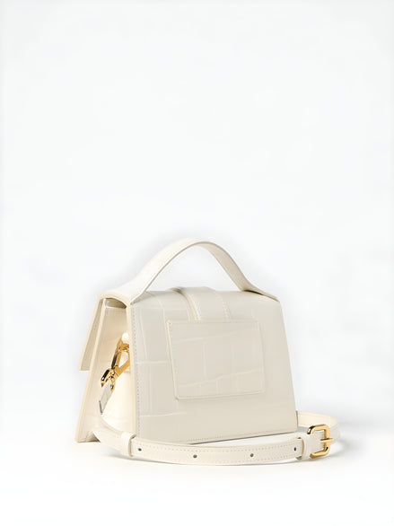 Jacquemus Ivory Cocco Le Grand Bambino Handbag