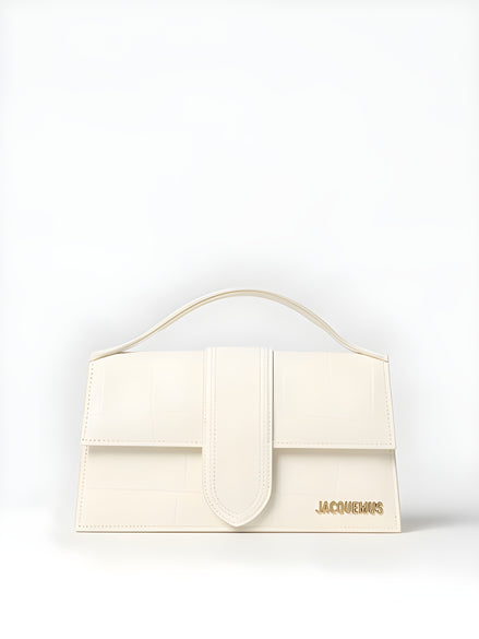 Geantă de mână Jacquemus Ivory Cocco Le Grand Bambino