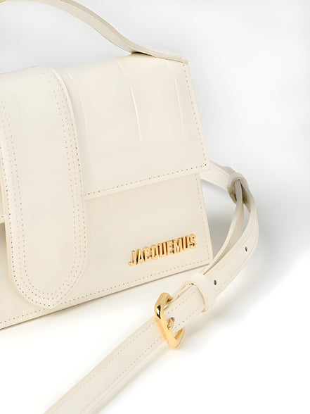 Jacquemus Ivory Cocco Le Grand Bambino Handbag