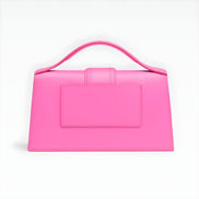 Geantă de mână Jacquemus Le Grand Bambino din piele neon roz