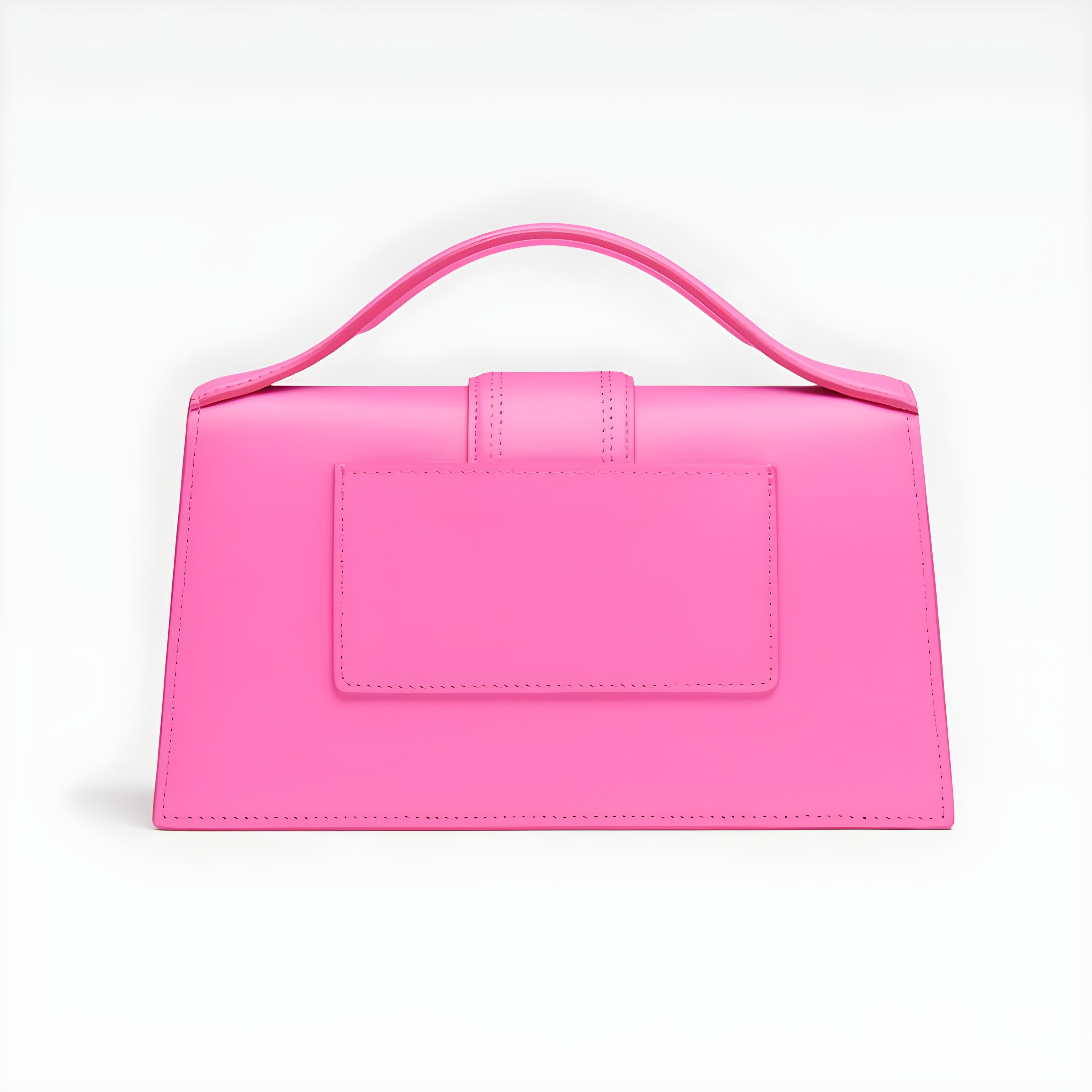 Geantă de mână Jacquemus Le Grand Bambino din piele neon roz