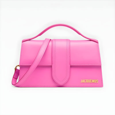 Jacquemus Neon Pink Leather Le Grand Bambino Handbag