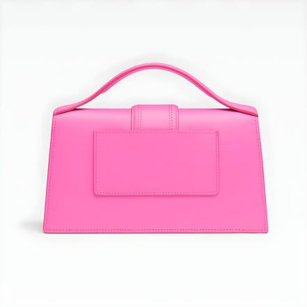 Jacquemus Neon Pink Leather Le Grand Bambino Handbag