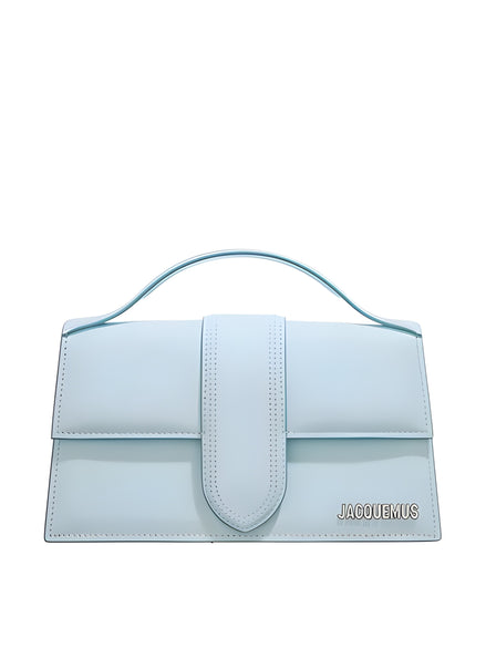 Geantă de mână Jacquemus Le Grand Bambino din piele albastru deschis