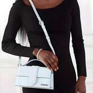 Jacquemus Pale blue Leather Le Grand Bambino Handbag