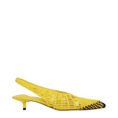 Sandale plate Jacquemus din piele galbenă