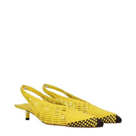 Sandale plate Jacquemus din piele galbenă