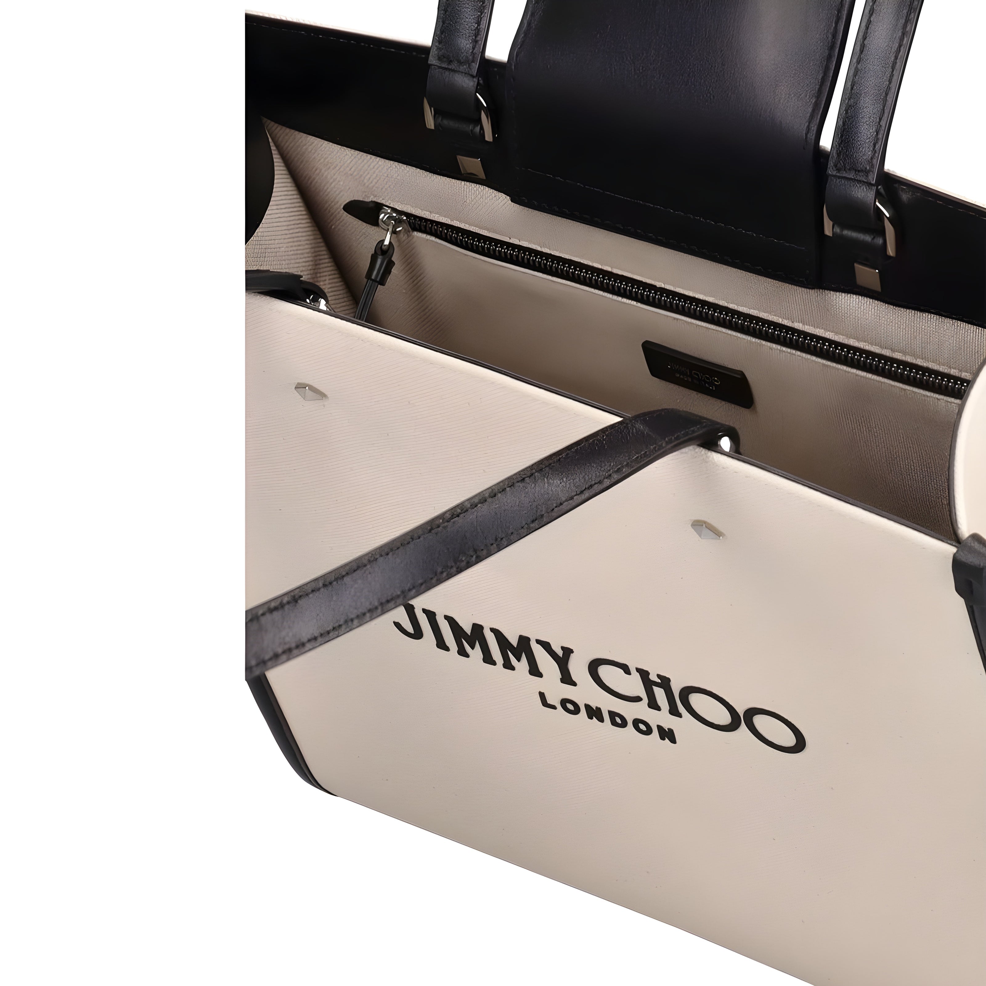 Jimmy Choo Beige Canvas Tote Bag