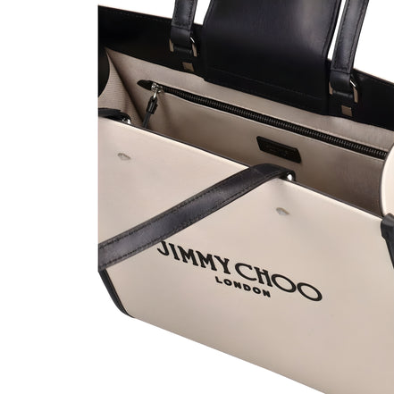 Jimmy Choo Beige Canvas Tote Bag