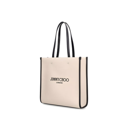 Geantă tote Jimmy Choo din pânză bej
