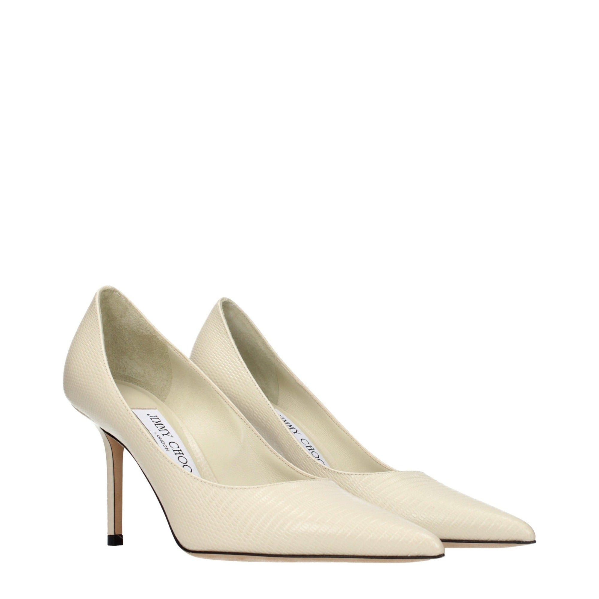 Pantofi cu toc înalt Jimmy Choo bej din piele