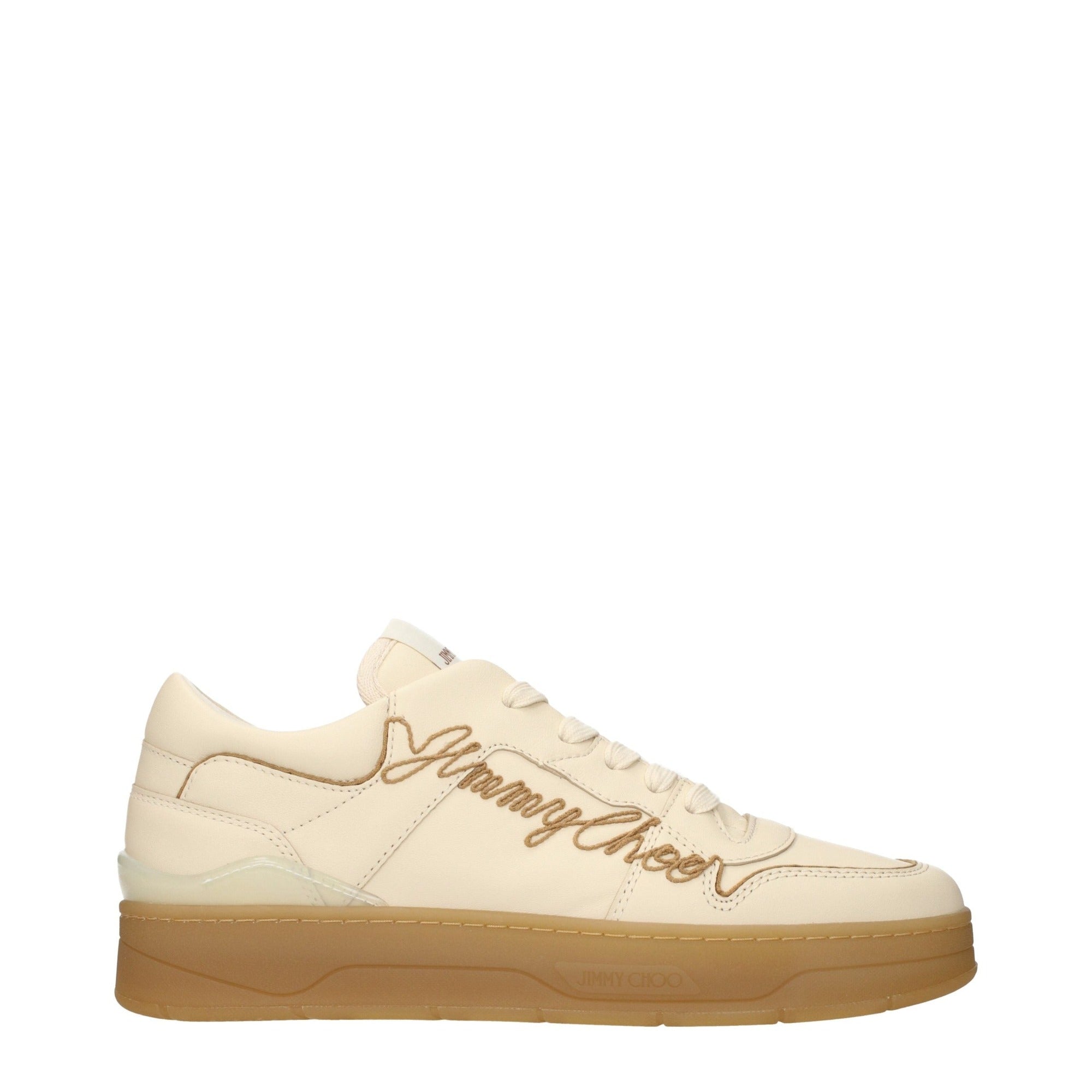 Sneakers low top Jimmy Choo bej din piele pentru bărbați