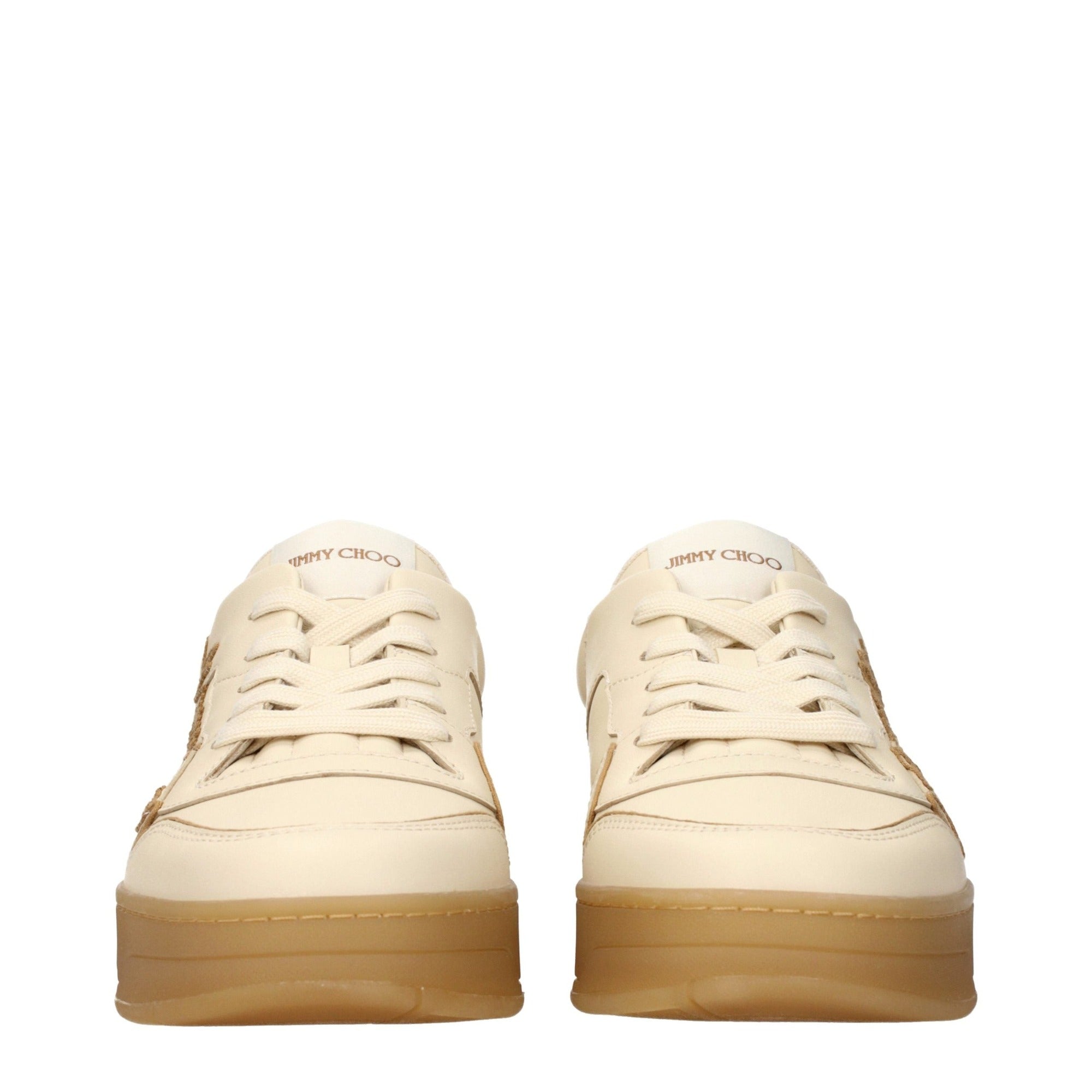 Sneakers low top Jimmy Choo bej din piele pentru bărbați