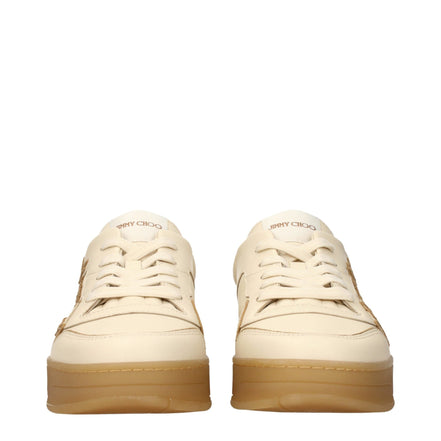 Sneakers low top Jimmy Choo bej din piele pentru bărbați