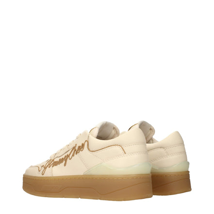 Sneakers low top Jimmy Choo bej din piele pentru femei