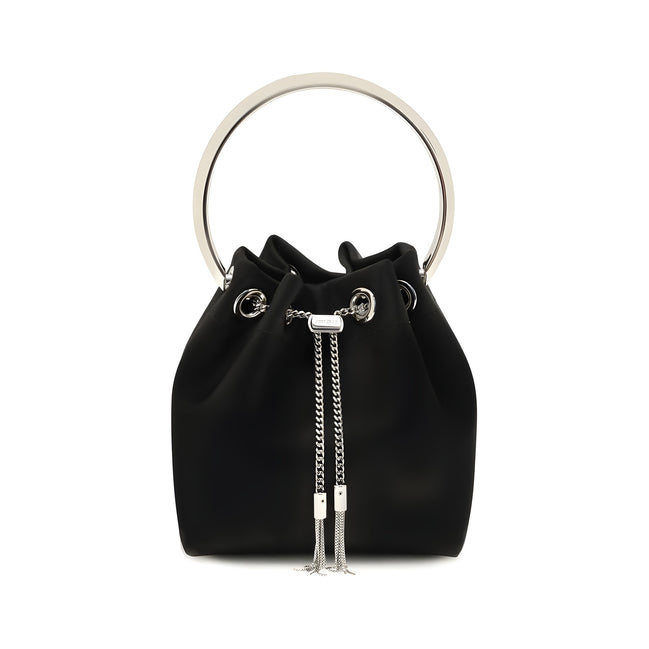 Jimmy Choo Black Cotton Shoulder Bag