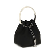 Jimmy Choo Black Cotton Shoulder Bag