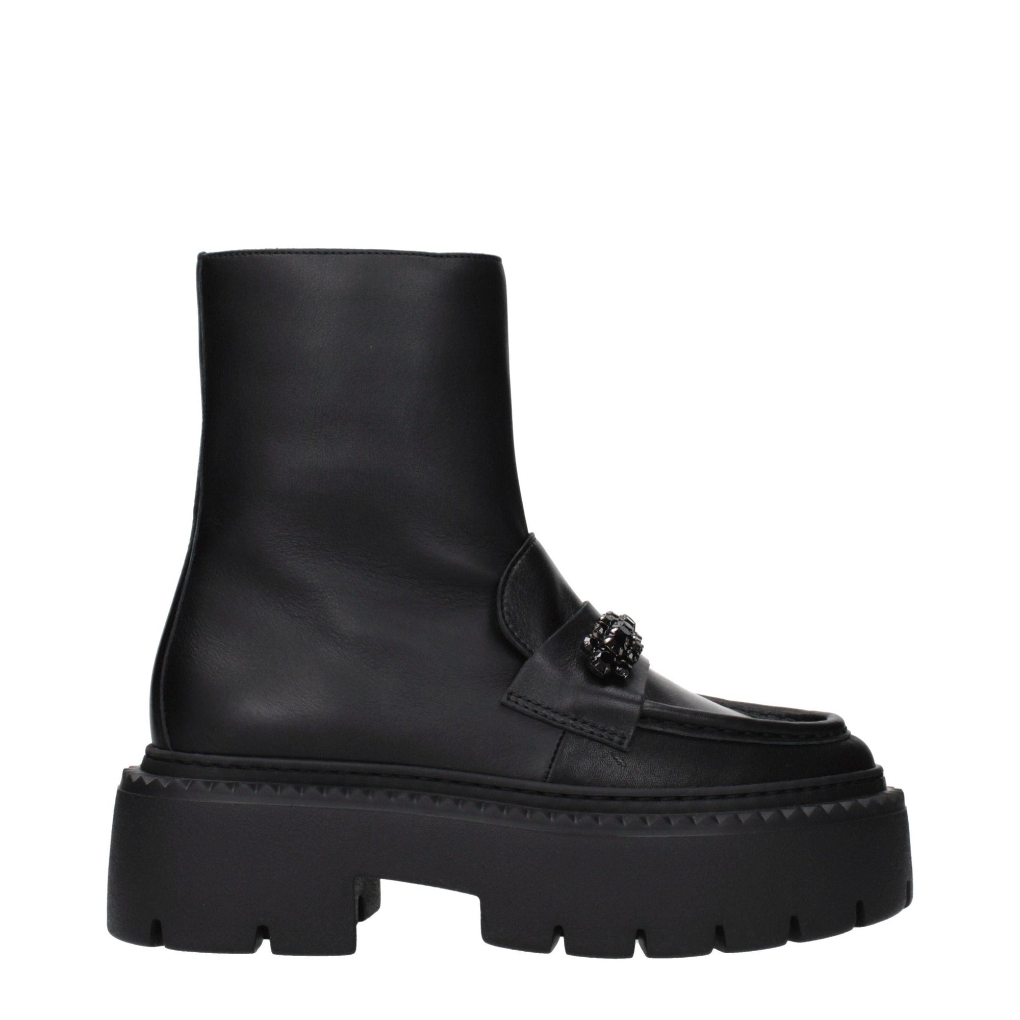 Jimmy Choo Black Leather Ankle Boots