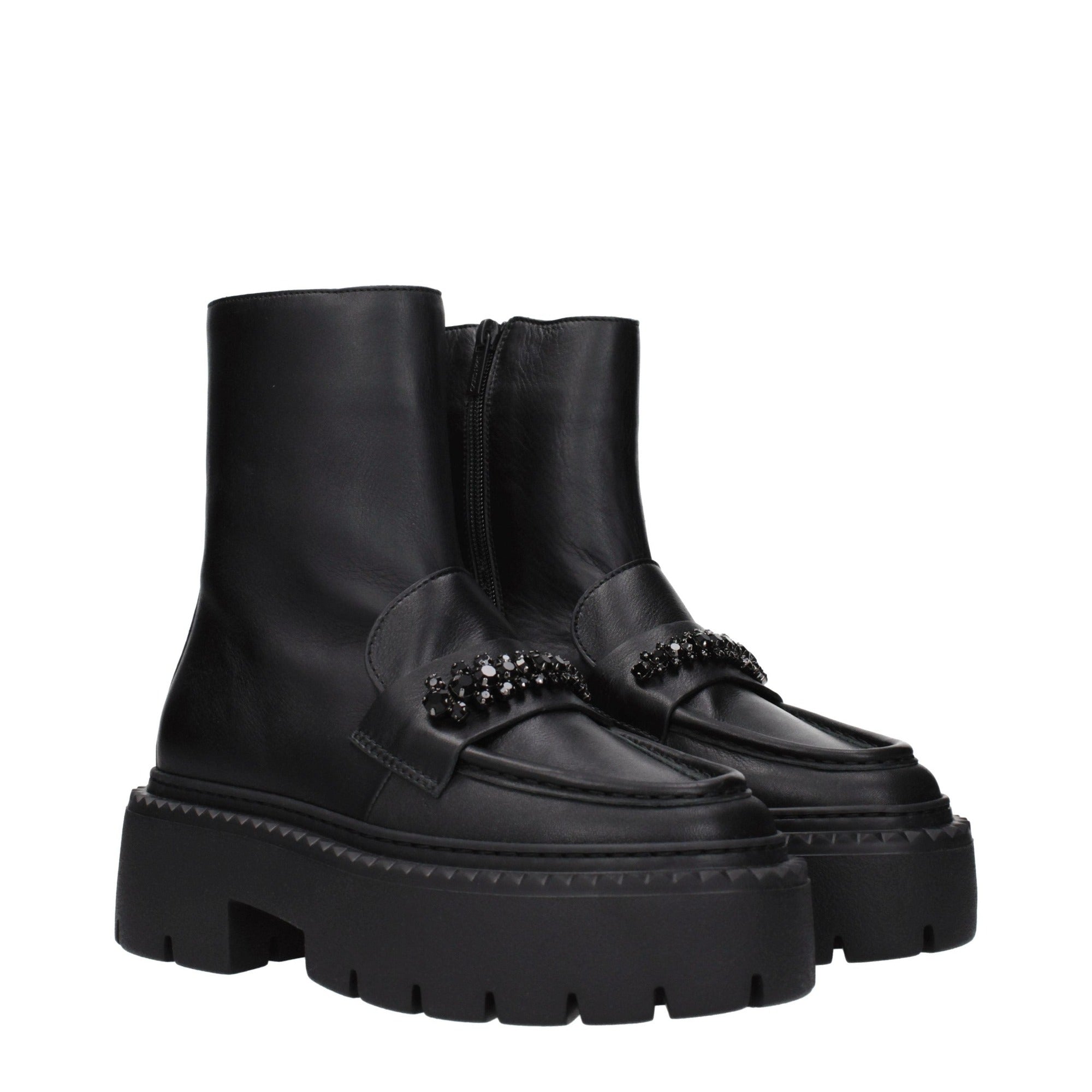 Jimmy Choo Black Leather Ankle Boots