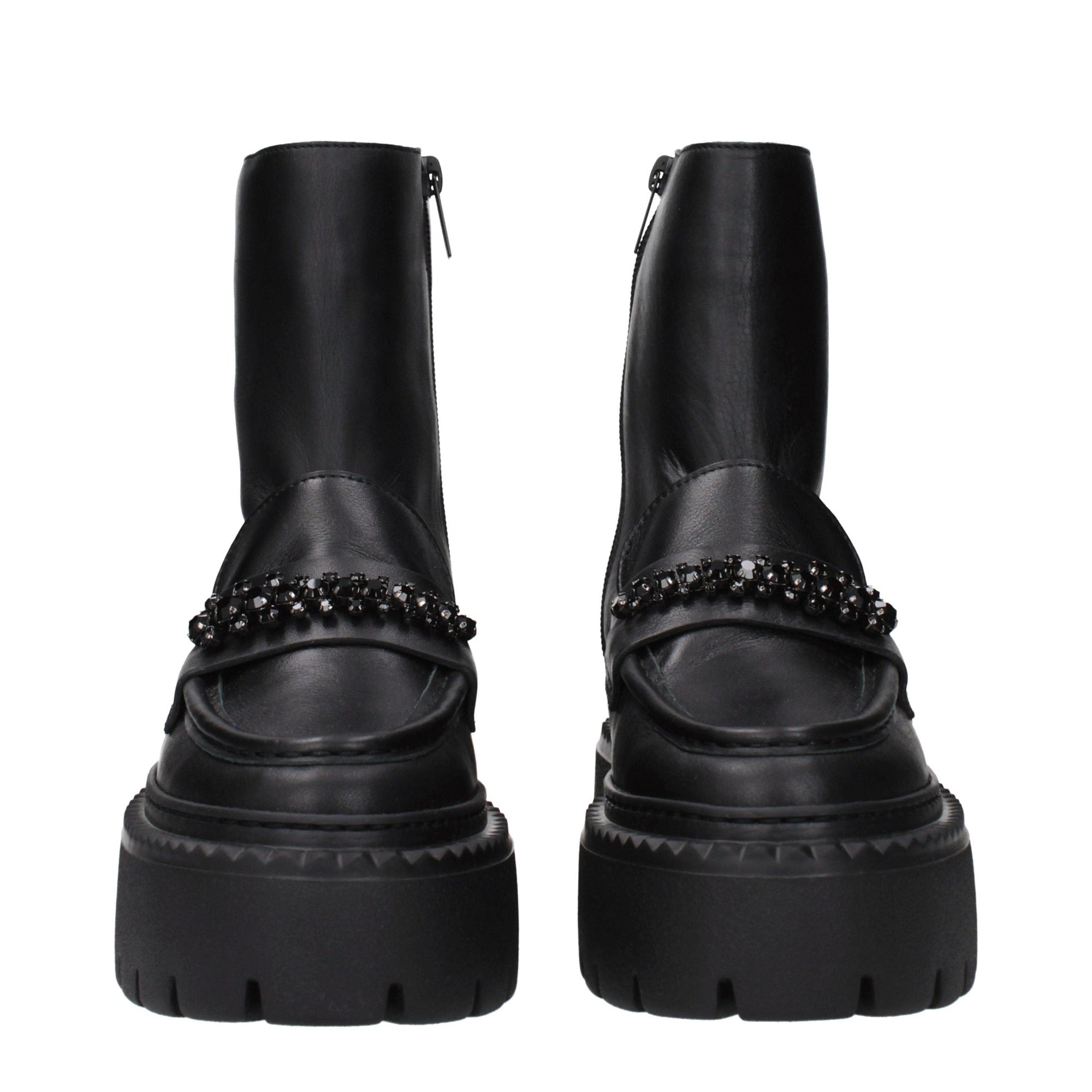 Jimmy Choo Black Leather Ankle Boots